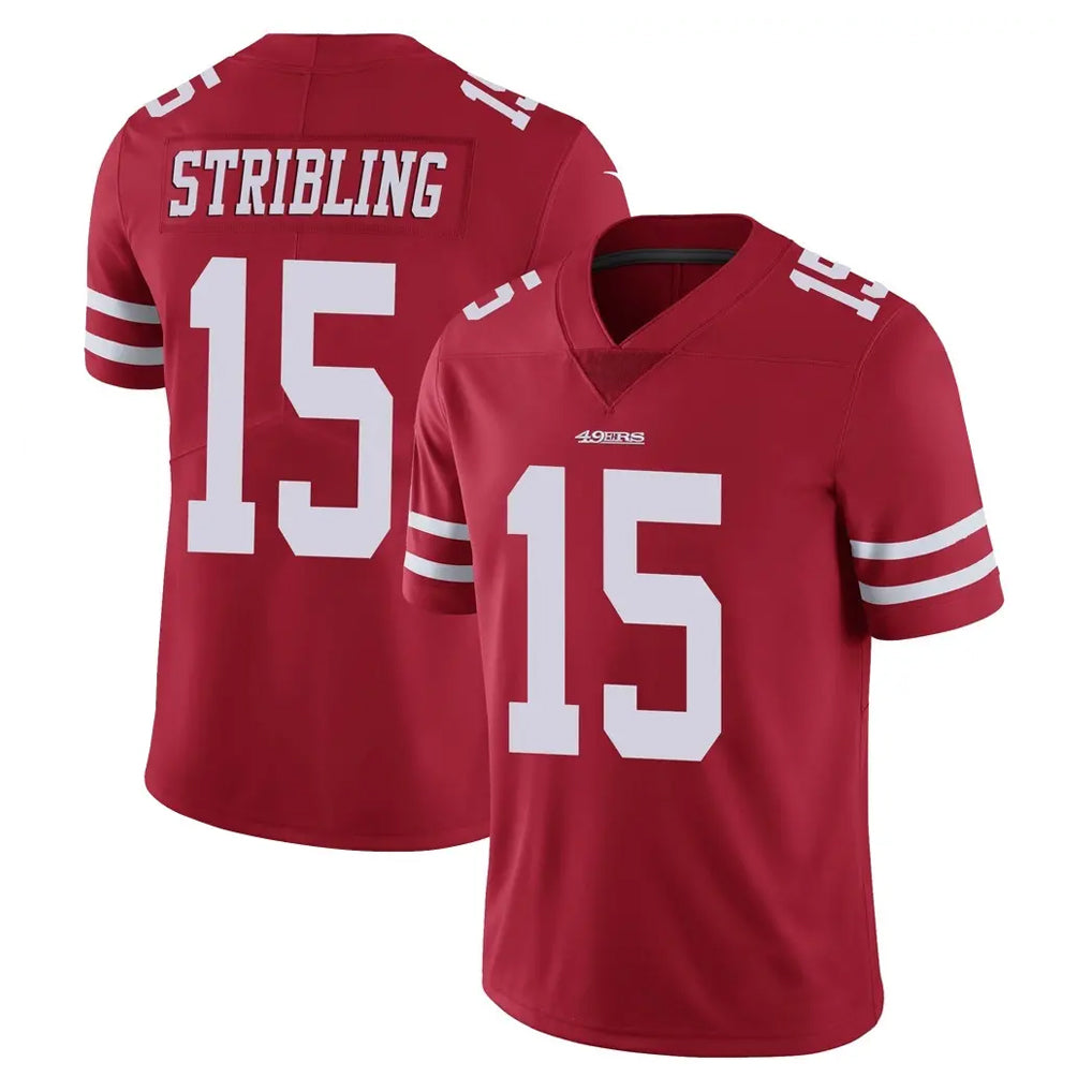Johmsee SF.49ers #15 De'Zhaun Stribling Player Red Limited Vapor Untouchable Home Game Stitched Jerseys