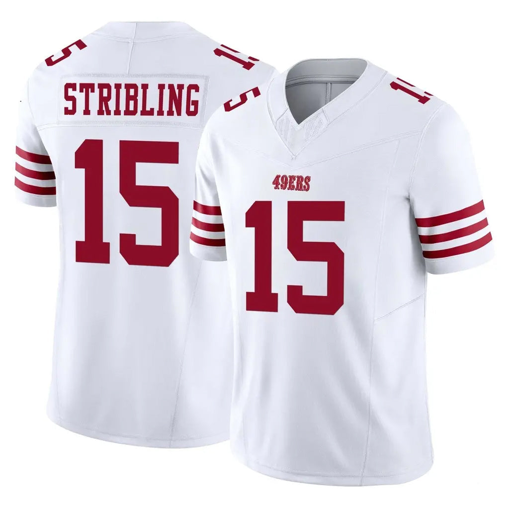 Johmsee SF.49ers #15 De'Zhaun Stribling Player White Limited Vapor F.U.S.E. Home Game Stitched Jerseys