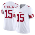 Johmsee SF.49ers #15 De'Zhaun Stribling Player White Limited Vapor F.U.S.E. Home Game Stitched Jerseys