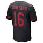 Johmsee SF.49ers #16 Joe Montana Player Black Game Stitched Jerseys