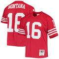 Johmsee SF.49ers #16 Joe Montana Player Mitchell & Ness Legacy Replica Scarlet Stitched Jerseys