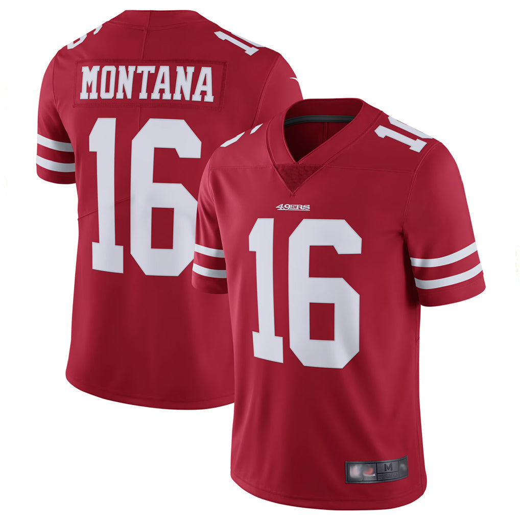 Johmsee SF.49ers #16 Joe Montana Player Vapor Untouchable Limited Throwback Stitched Jerseys