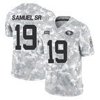 Johmsee SF.49ers #19 Deebo Samuel Sr. Player Arctic Camo Limited Salute To Service Home Game Stitched Jerseys