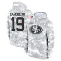 Johmsee SF.49ers #19 Deebo Samuel Sr. Player Arctic Camo Limited Salute to Service Pullover Hoodies Game Stitched Jerseys