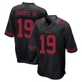 Johmsee SF.49ers #19 Deebo Samuel Sr. Player Black Alternate Home Game Stitched Jerseys