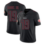 Johmsee SF.49ers #19 Deebo Samuel Sr. Player Black Impact Limited Home Game Stitched Jerseys