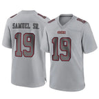 Johmsee SF.49ers #19 Deebo Samuel Sr. Player Gray Atmosphere Fashion Home Game Stitched Jerseys