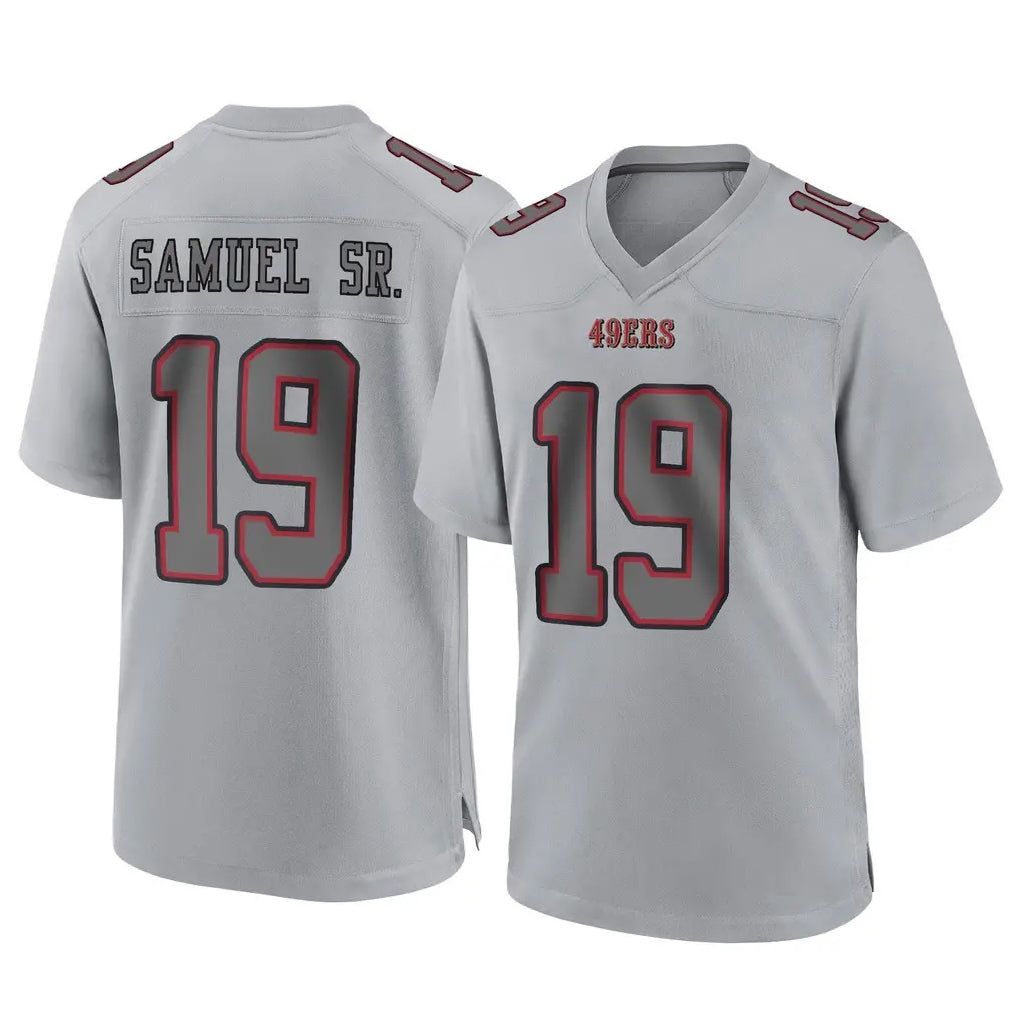 Johmsee SF.49ers #19 Deebo Samuel Sr. Player Gray Atmosphere Fashion Home Game Stitched Jerseys