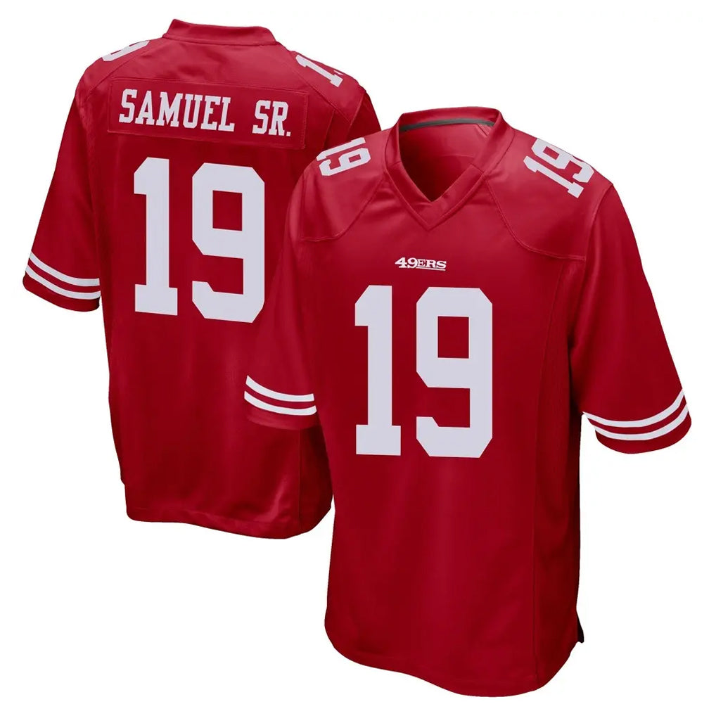 Johmsee SF.49ers #19 Deebo Samuel Sr. Player Red Home Game Stitched Jerseys