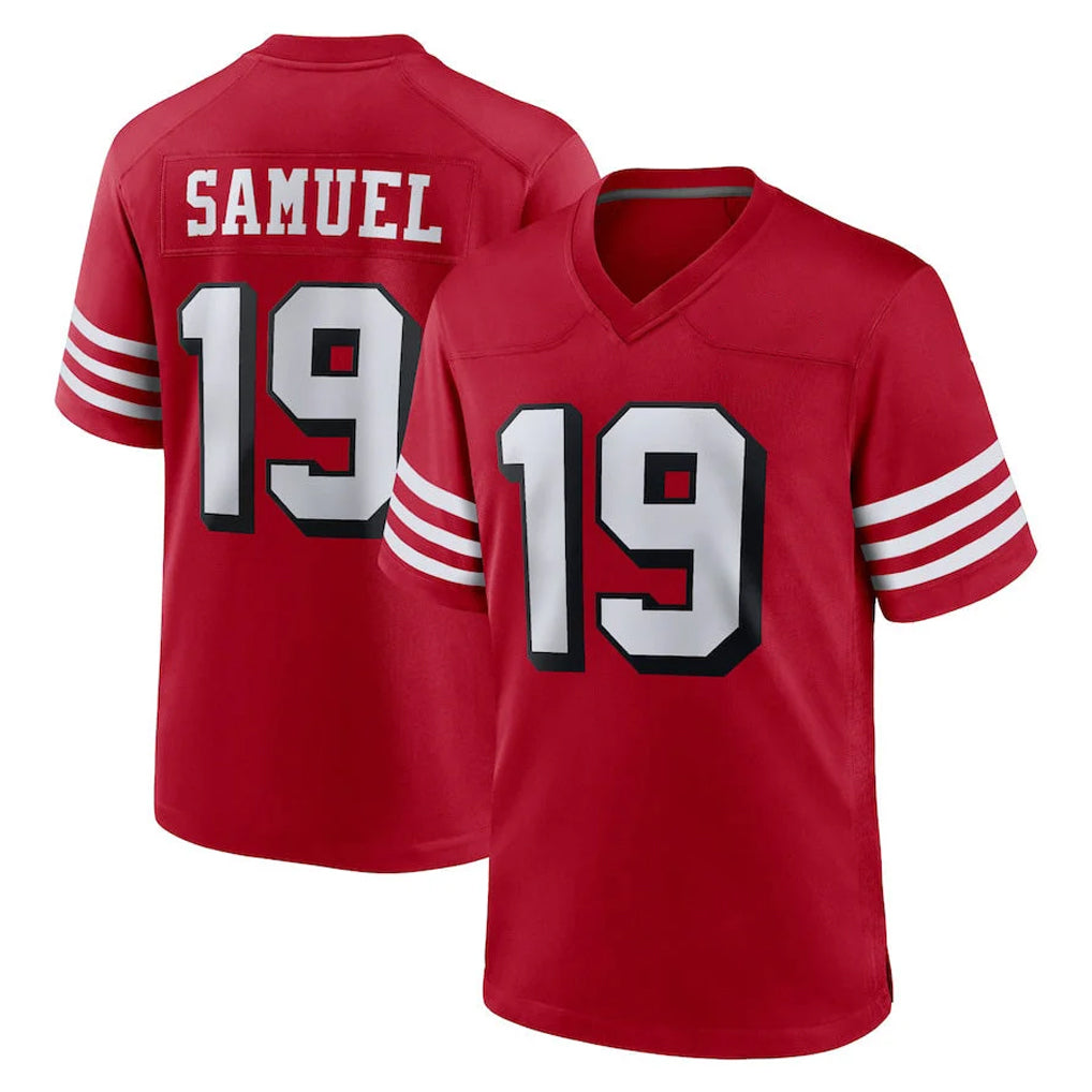 Johmsee SF.49ers #19 Deebo Samuel Sr. Player Red Limited Alternate Home Game Stitched Jerseys