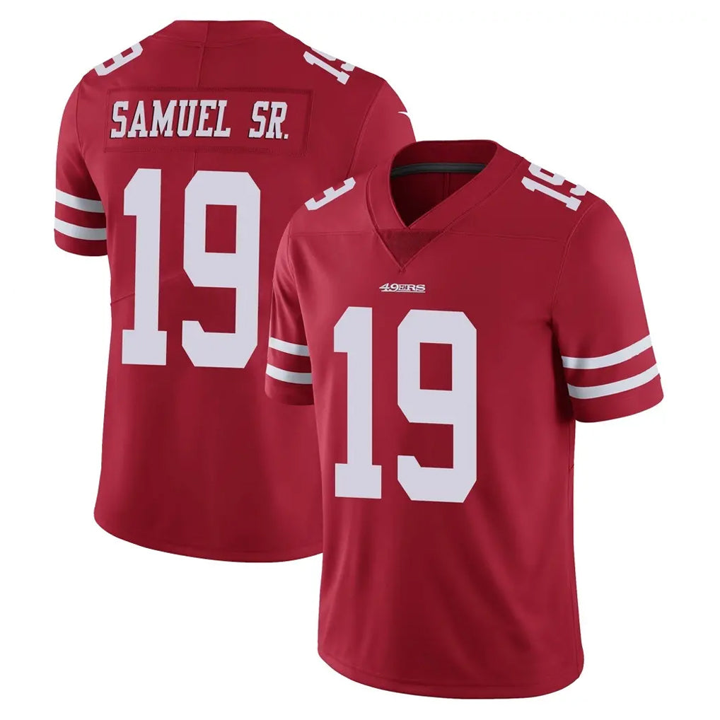 Johmsee SF.49ers #19 Deebo Samuel Sr. Player Red Limited Vapor Untouchable Home Game Stitched Jerseys