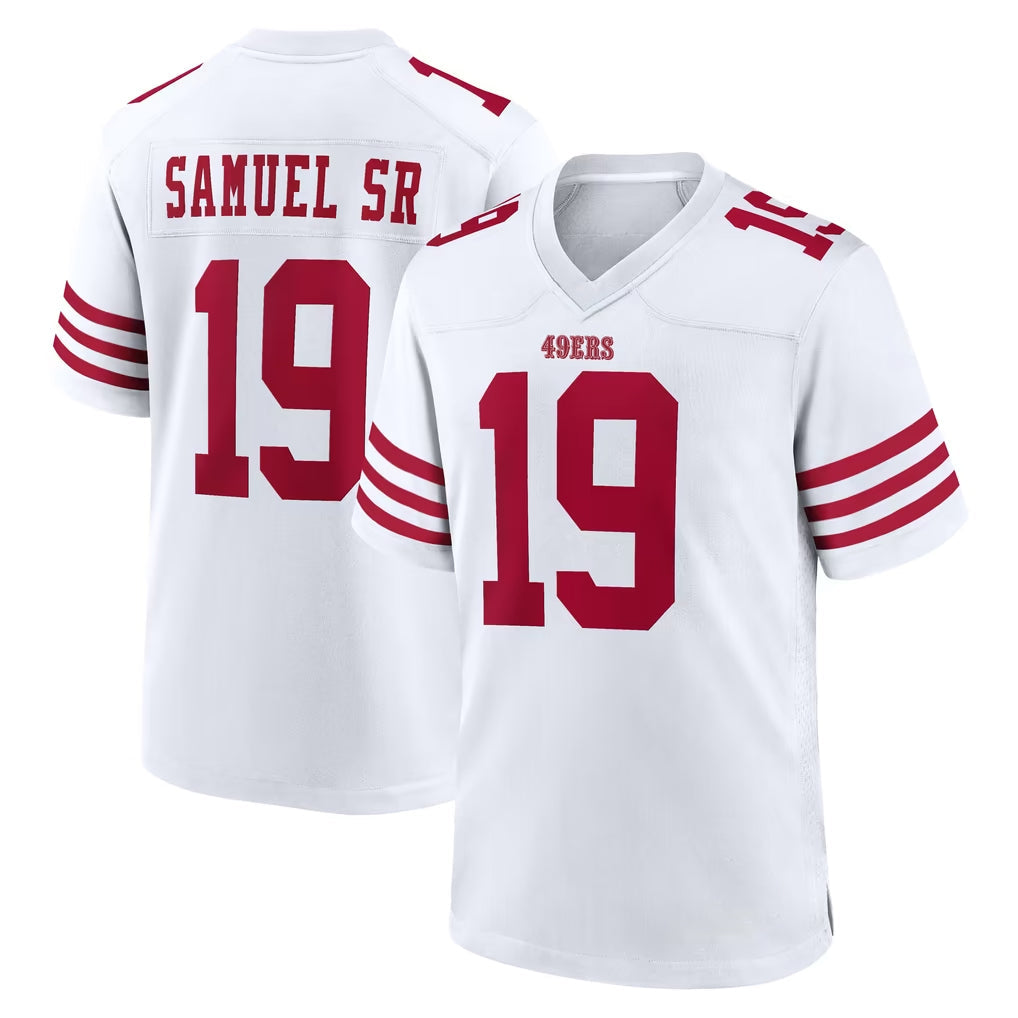Johmsee SF.49ers #19 Deebo Samuel Sr. Player White Game Home Stitched Jerseys