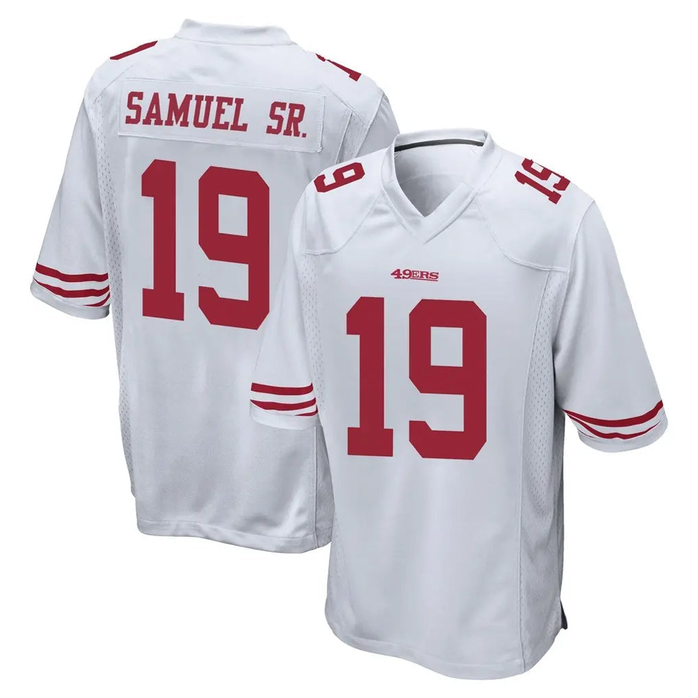 Johmsee SF.49ers #19 Deebo Samuel Sr. Player White Home Game Stitched Jerseys
