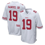 Johmsee SF.49ers #19 Deebo Samuel Sr. Player White Home Game Stitched Jerseys