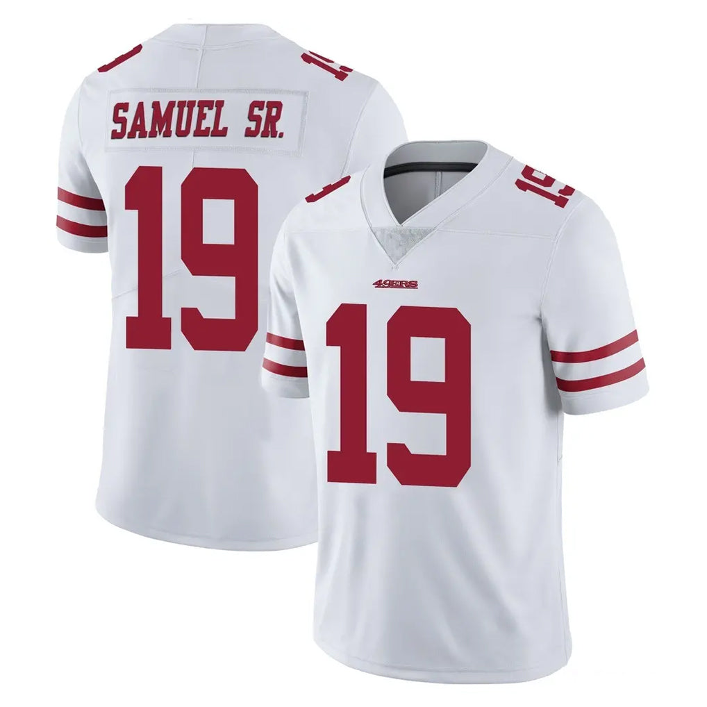 Johmsee SF.49ers #19 Deebo Samuel Sr. Player White Limited Vapor Untouchable Home Game Stitched Jerseys