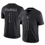 Johmsee SF.49ers #1 Ricky Pearsall Player Black RFLCTV Limited Stitched Jerseys
