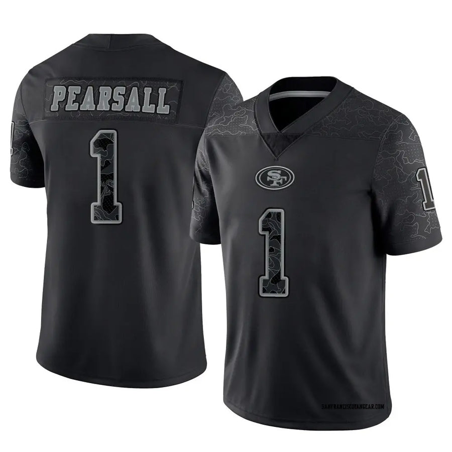 Johmsee SF.49ers #1 Ricky Pearsall Player Black RFLCTV Limited Stitched Jerseys