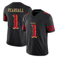 Johmsee SF.49ers #1 Ricky Pearsall Player Black Rivalries Collection Limited Stitched Jerseys