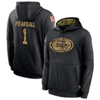 Johmsee SF.49ers #1 Ricky Pearsall Player Black Salute To Service Hoodie Player Stitched Jerseys