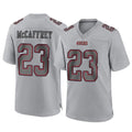 Johmsee SF.49ers #23 Christian McCaffrey Player Gray Atmosphere Fashion Home Game Stitched Jerseys