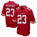 Johmsee SF.49ers #23 Christian McCaffrey Player Red Home Game Stitched Jerseys