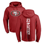 Johmsee SF.49ers #23 Christian McCaffrey Player Red LOGO Pullover Hoodies Home Game Stitched Jerseys
