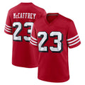 Johmsee SF.49ers #23 Christian McCaffrey Player Red Limited Alternate Home Game Stitched Jerseys