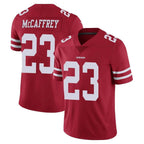Johmsee SF.49ers #23 Christian McCaffrey Player Red Limited Vapor Untouchable Home Game Stitched Jerseys