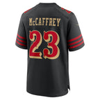 Johmsee SF.49ers #23 Christian McCaffrey Player Rivalries Collection Black Game Stitched Jersey
