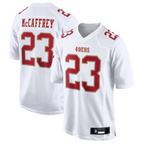 Johmsee SF.49ers #23 Christian McCaffrey Player Tundra White Fashion Game Stitched Jerseys
