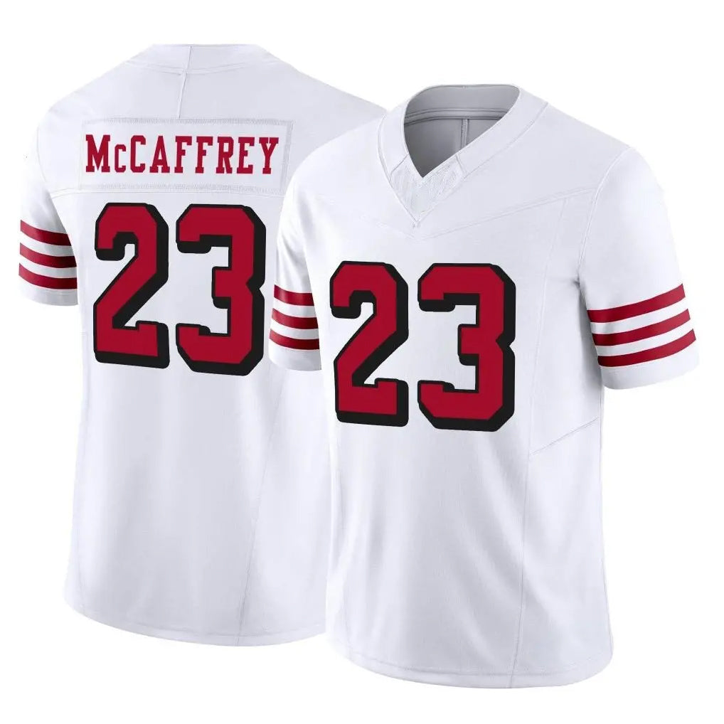 Johmsee SF.49ers #23 Christian McCaffrey Player White Limited Alternate Vapor F.U.S.E. Home Game Stitched Jerseys