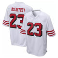 Johmsee SF.49ers #23 Christian McCaffrey Player White Limited Home Game Stitched Jerseys