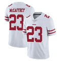 Johmsee SF.49ers #23 Christian McCaffrey Player White Limited Vapor Untouchable Home Game Stitched Jerseys