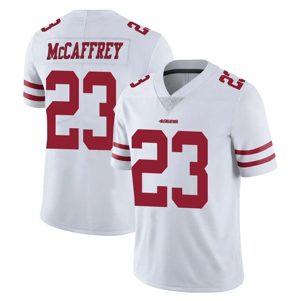 Johmsee SF.49ers #23 Christian McCaffrey Player White Limited Vapor Untouchable Home Game Stitched Jerseys