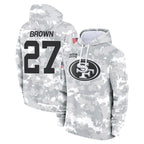 Johmsee SF.49ers #27 Ji'Ayir Brown Player Arctic Camo Limited Salute to Service Pullover Hoodies Game Stitched Jerseys