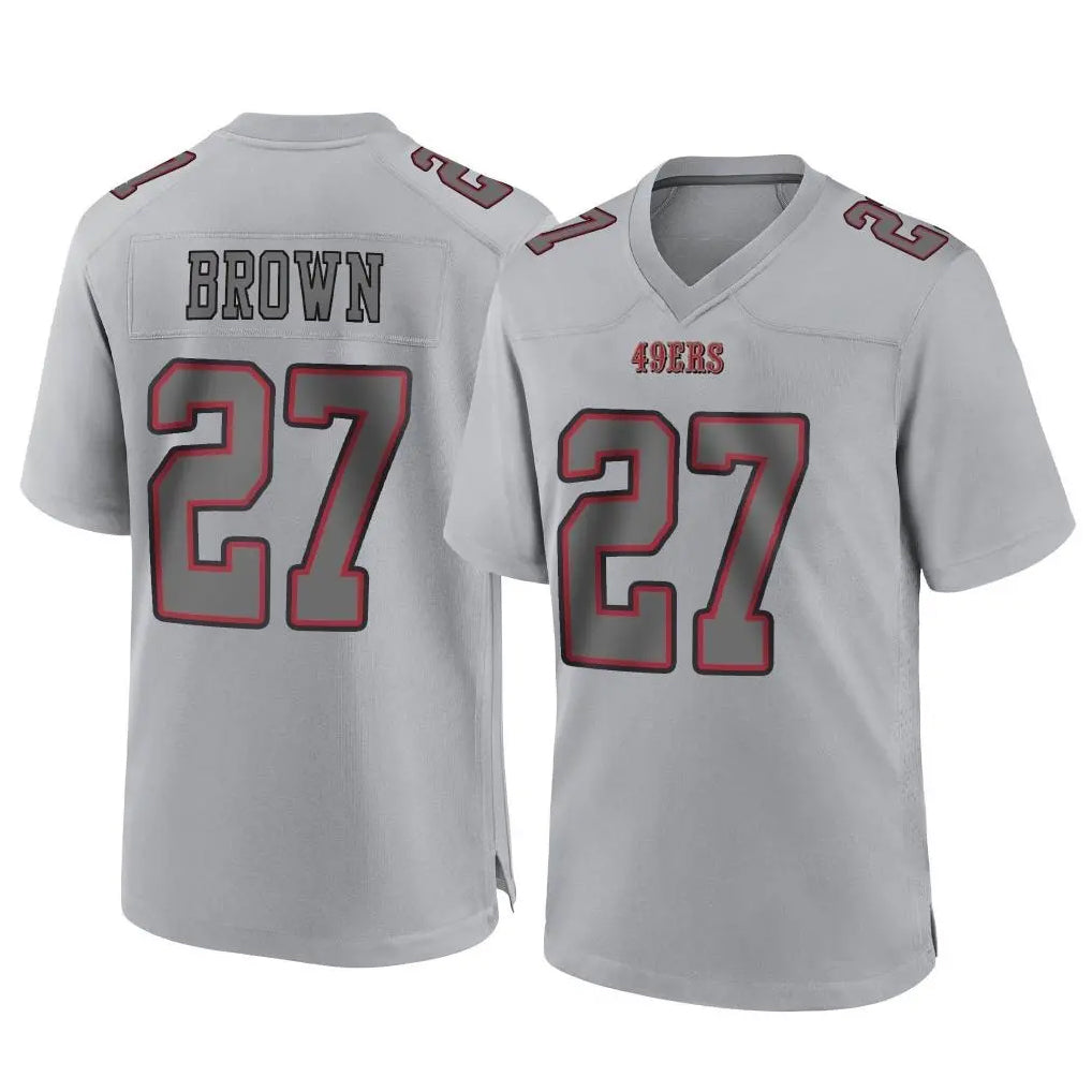 Johmsee SF.49ers #27 Ji'Ayir Brown Player Gray Atmosphere Fashion Home Game Stitched Jerseys