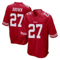 Johmsee SF.49ers #27 Ji'Ayir Brown Player Red Home Game Stitched Jerseys