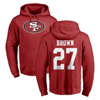 Johmsee SF.49ers #27 Ji'Ayir Brown Player Red LOGO Pullover Hoodies Home Game Stitched Jerseys