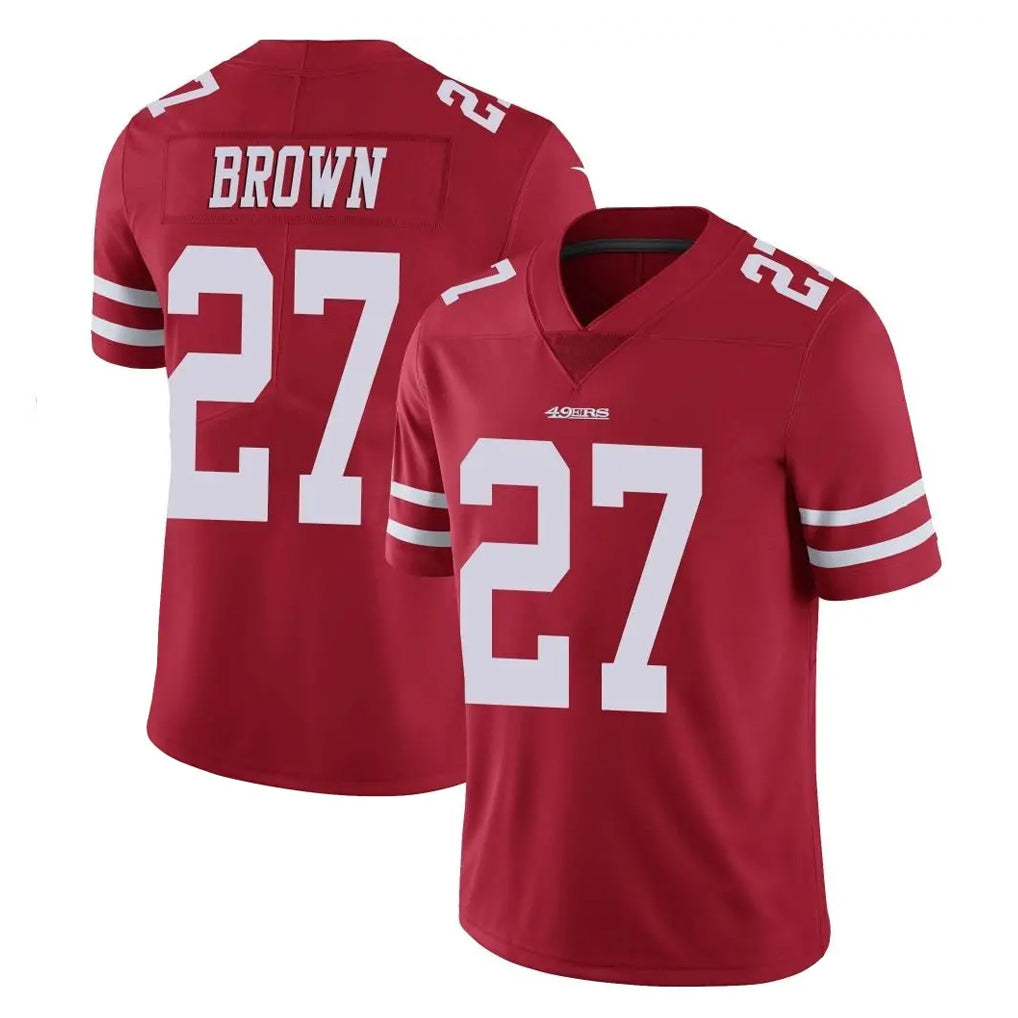 Johmsee SF.49ers #27 Ji'Ayir Brown Player Red Limited Vapor Untouchable Home Game Stitched Jerseys