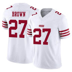 Johmsee SF.49ers #27 Ji'Ayir Brown Player White Limited Vapor F.U.S.E. Home Game Stitched Jerseys