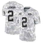 Johmsee SF.49ers #2 Deommodore Lenoir Player Arctic Camo Limited Salute To Service Home Game Stitched Jerseys