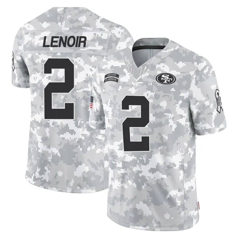Johmsee SF.49ers #2 Deommodore Lenoir Player Arctic Camo Limited Salute To Service Home Game Stitched Jerseys