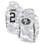 Johmsee SF.49ers #2 Deommodore Lenoir Player Arctic Camo Limited Salute to Service Pullover Hoodies Game Stitched Jerseys