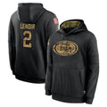Johmsee SF.49ers #2 Deommodore Lenoir Player Black Salute to Service Sideline Performance Pullover Hoodies Home Game Stitched Jerseys