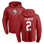 Johmsee SF.49ers #2 Deommodore Lenoir Player Red LOGO Pullover Hoodies Home Game Stitched Jerseys