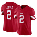 Johmsee SF.49ers #2 Deommodore Lenoir Player Red Limited Vapor F.U.S.E. Home Game Stitched Jerseys