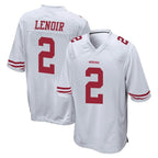 Johmsee SF.49ers #2 Deommodore Lenoir Player White Home Game Stitched Jerseys