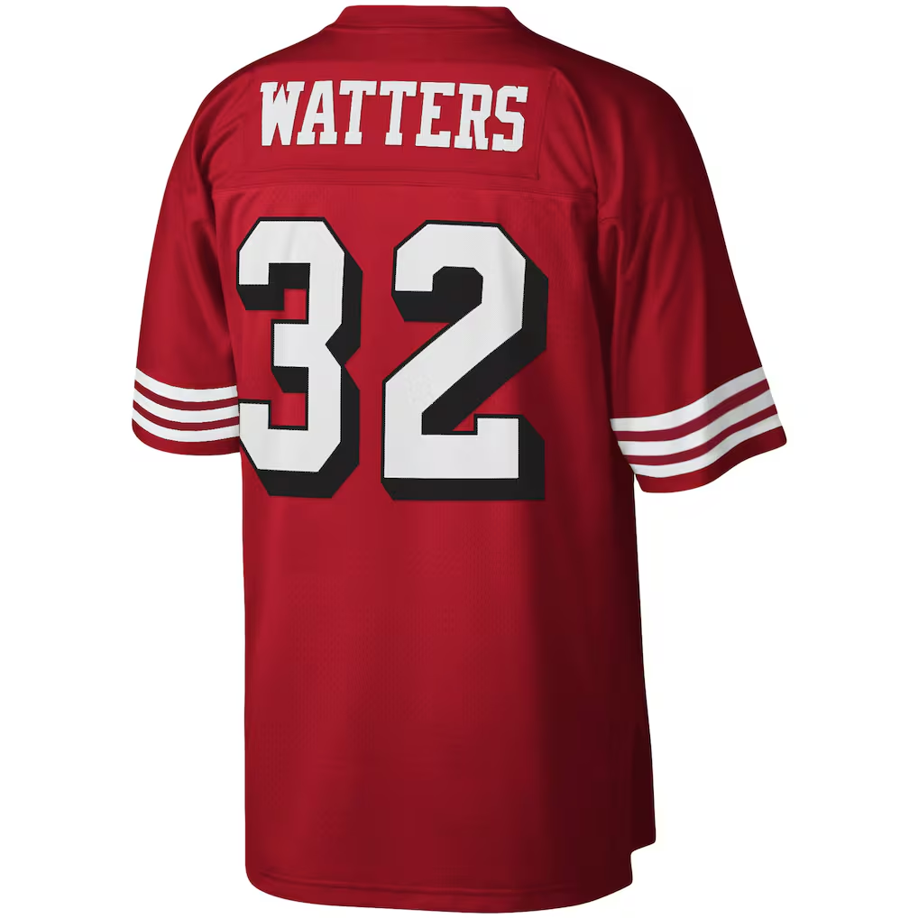 Johmsee SF.49ers #32 Ricky Watters Mitchell & Ness Scarlet Legacy Replica Jersey