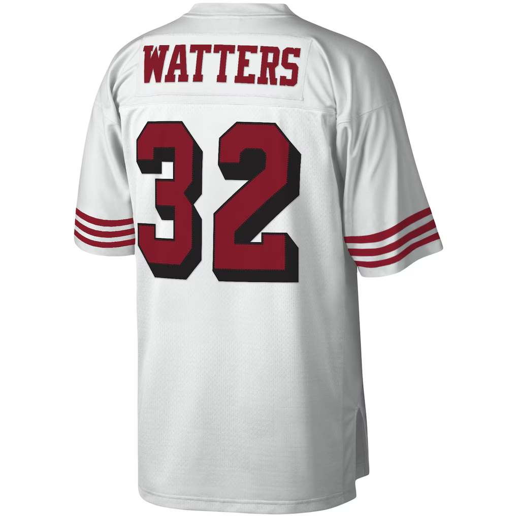 Johmsee SF.49ers #32 Ricky Watters Mitchell & Ness White Legacy Replica Jersey