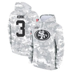 Johmsee SF.49ers #3 Christian Kirk Player Arctic Camo Limited Salute to Service Pullover Hoodies Game Stitched Jerseys